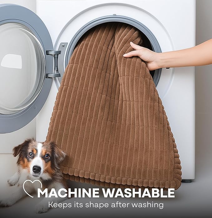 APetsPlanet Dog Bed for Car Back Seat Extender - Non-Slip Backseat Cushion for Dogs - Travel Plush Pet Mat Topper for Cars, Trucks, SUVs - Machine Washable Pad Blanket - Brown, 54" x 24.8"