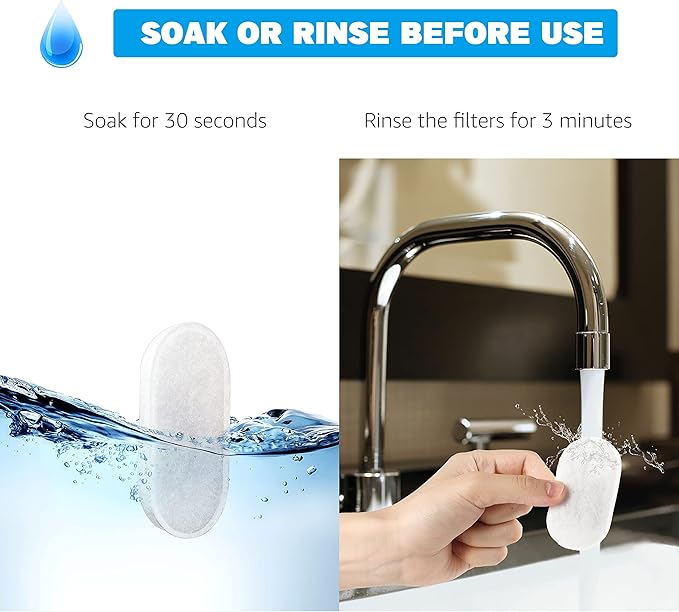 Cat Water Fountain Filters, 24 Pack Cat Fountain Filters, Cat Fountain Replacement Filters for 67oz/2L&108oz/3.2L Stainless Steel Cat Water Fountain, Pet Water Fountain Filters (12 Filters&12 Sponges)