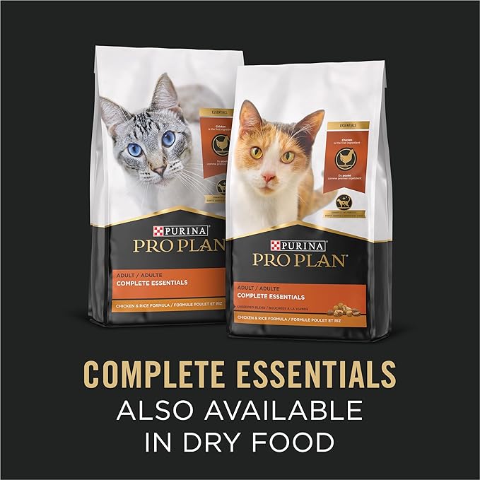 Purina Pro Plan High Protein Wet Cat Food Variety Pack, Complete Essentials Seafood Favorites - (2 Packs of 12) 3 oz. Cans