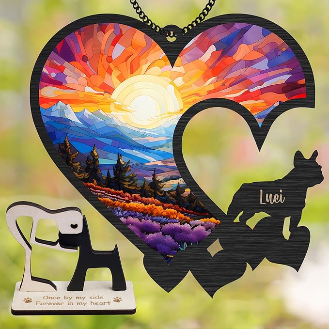 Personalized Dog Memorial Suncatchers Custom Name & Dog Breeds Remembrance Ornament Sympathy Gifts for Loss of Pet Passed Away Ideas Gift Pet Lovers in Loving Memory Window Hanging