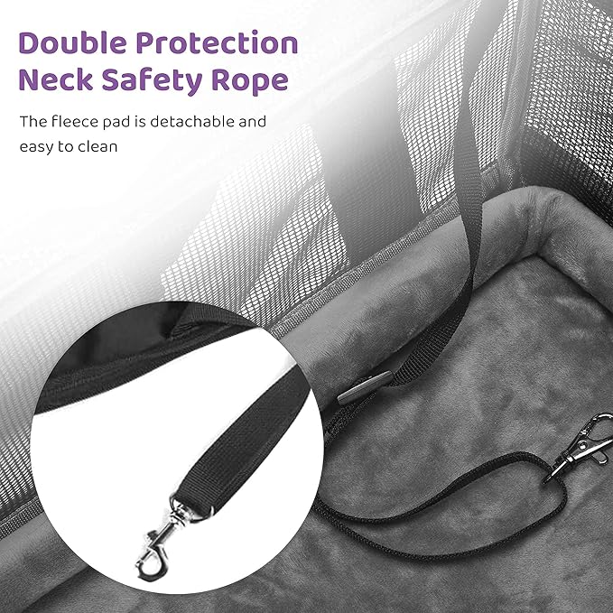 Pet Carrier for Medium Large Cats and Dogs, Dog Carrier Travel Bag with Adequate Ventilation, 5 Mesh Windows, 3 Entrance, Locking Safety Zippers, Padded Shoulder and Carrying Strap, Large