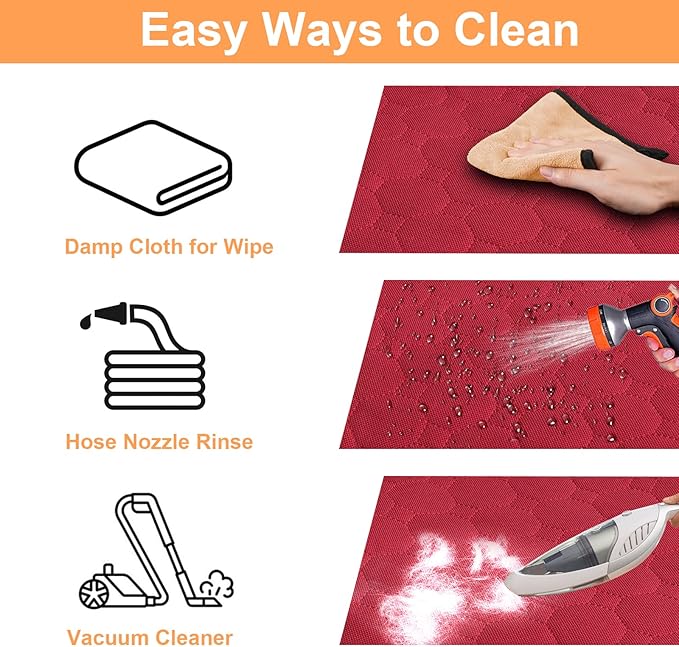 Mancro Dog Car Seat Cover for Back Seat, 2025 Upgraded 600D Heavy Duty Waterproof & Scratch-Resistant Dog Hammock for Car, Back Seat Pet Cover for Dogs with Sedan, Trucks and SUVs, Standard, Red