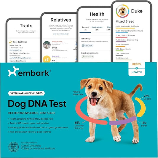 Embark Breed & Health Kit - Dog DNA Test - Discover Breed, Ancestry, Relative Finder, Genetic Health, Traits, Allergy Risk Scores