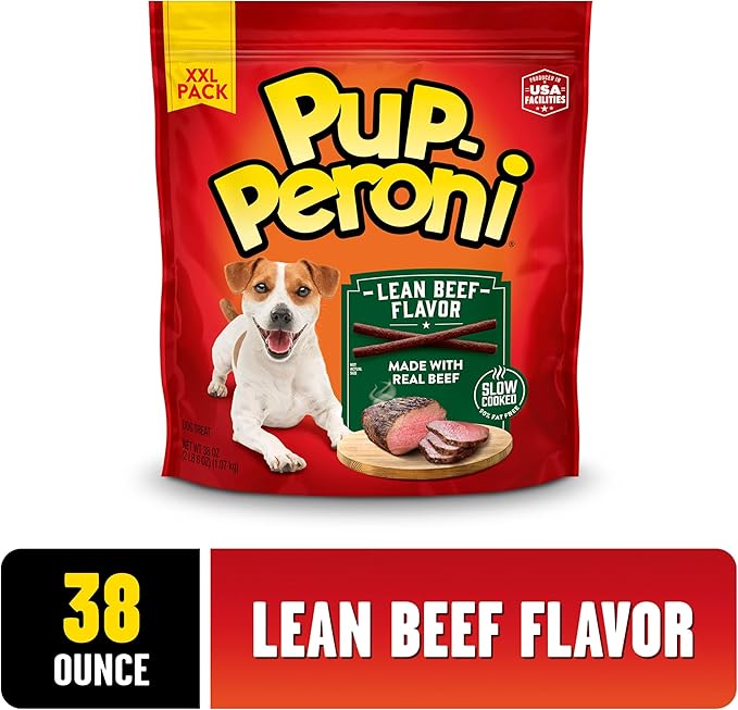 Pup-Peroni Dog Treats, Lean Beef Flavor, 38 Ounce, Made with Real Beef, 90% Fat Free