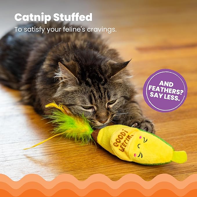 Catstages Peelin' Good Banana Kicker Dental Catnip Toy, Yellow
