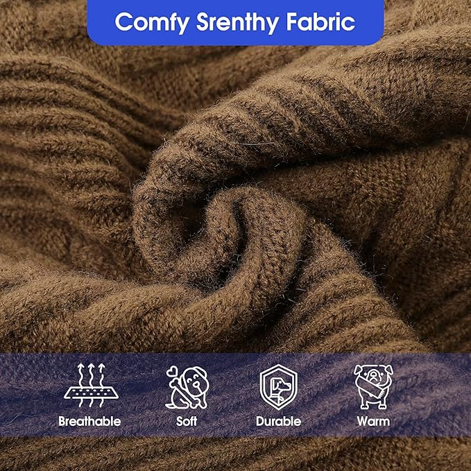 ASENKU Extra-Large Dog Sweater, Dog Sweaters for Extra Large Dogs, Pet Sweatshirt Apparel Turtleneck Pullover Winter for Doberman, Great Dane (Coffee, 3XL)