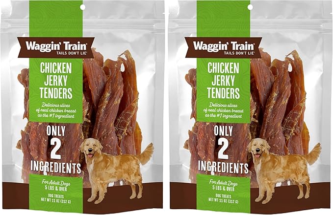 Waggin' Train Limited Ingredient, Grain Free Dog Treat, Chicken Jerky Tenders - 11 oz. Pouch (Pack of 2)