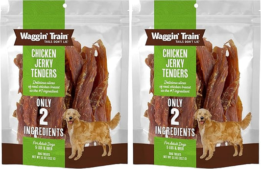 Waggin' Train Limited Ingredient, Grain Free Dog Treat, Chicken Jerky Tenders - 11 oz. Pouch (Pack of 2)