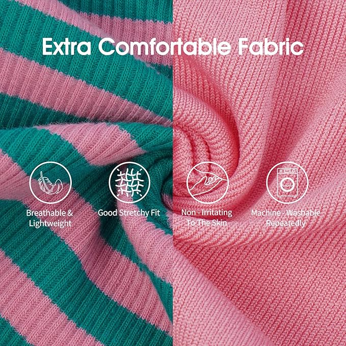 IECOii 2 Pack Extra Large Dog T-Shirt,Breathable & Lightweight Dog Tshirts Vest for Summer Wearing -Fade-Resistant, Easy to Put On – Machine Washable,Fit for Doberman Great Dane,Pink+Stripes,4XL