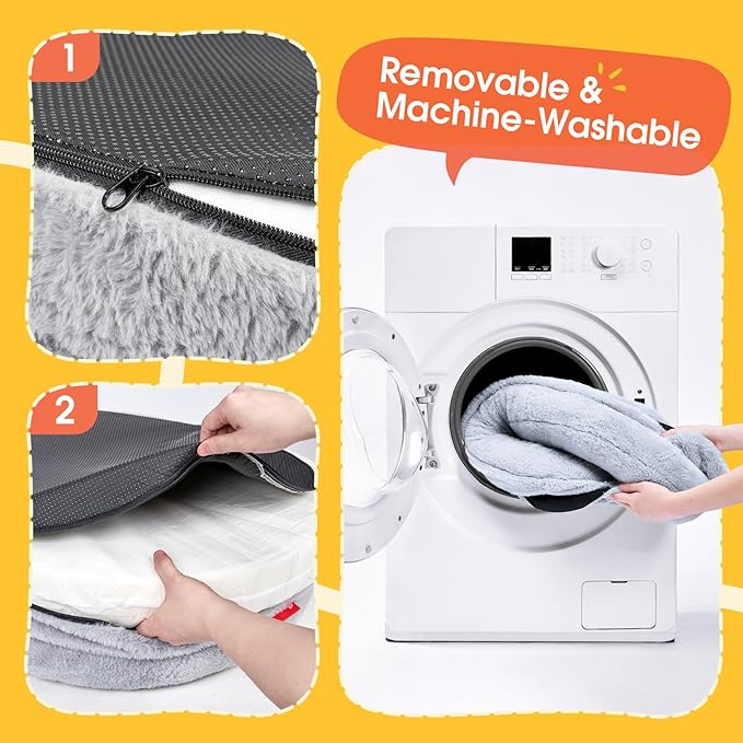 BurgeonNest Orthopedic Dog Bed for Large Dogs, Waterproof Soft Medium Pet Couch Bolster Bed with Pillow, Removable Washable Cover, Non-Slip Bottom, Egg-Crate Foam, Grey