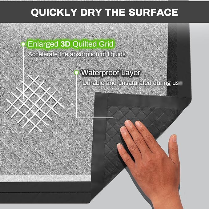 Charcoal Puppy Pads 28x34 Inches Extra Large Dog Pee Pads Odor-Control & Leak-Proof Disposable Pet Training Black New Edge-Wrapping Thicken Potty Pad for Dogs, Cats, Rabbits (30 Pieces)