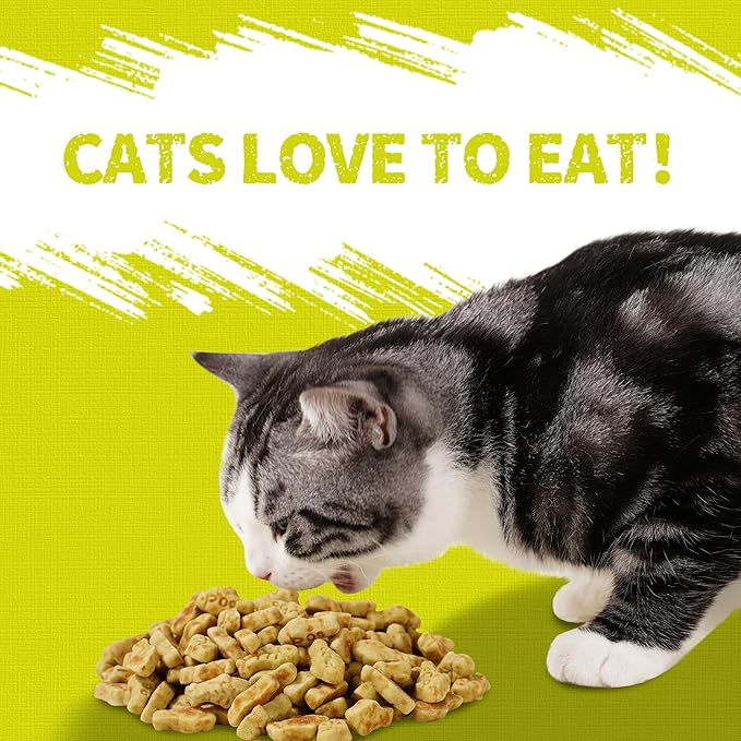 Just Try 13.4 OZ Cat Multivitamin Crunchy Chews Treats for Health and Immune Cat Joint Support Skin & Coat & Digestion Vitamins Supplements Biscuits Snacks