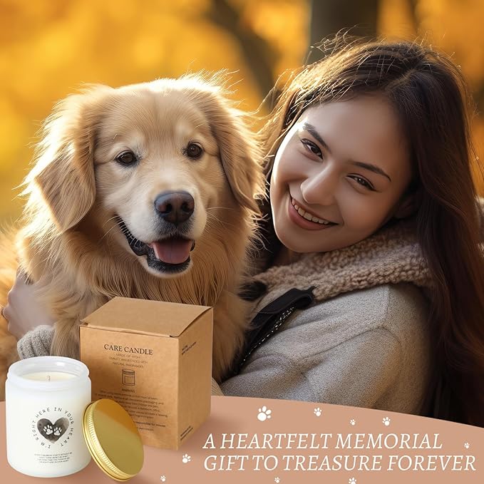 Dog Memorial Gifts for Loss of Dog, Sympathy Candle Gift for Pet Memorial Gifts for Dogs Cats, Pet Loss Gifts Remembrance, Bereavement Grief Condolence Gifts for Dog cat Lovers Friends Familes