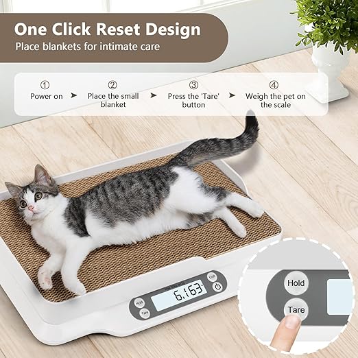 Digital Small Animals Scales for Weighing with Tape Measure, Puppy Whelping Scale Weigh Your Kitten, Rabbit with High Precision (Large Pet Scale)