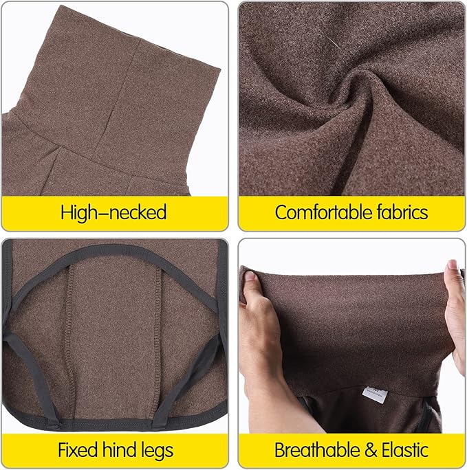 Dog Sweater Pullover Cold Weather Vest for Dogs Dog Sweatshirt & Jacket for Indoor and Outdoor Use (Medium, Brown)