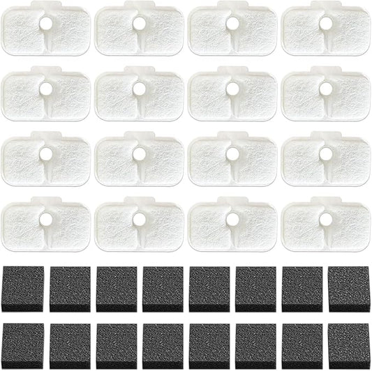 16-Pack Cat Water Fountain Filter Replacement for Petlibro - Pre-Filter Sponges Compatible with PLWF105, PLWF115, PLWF005-8 Months Set of Replacement Filters for Ultra Quiet Pet Water Fountain