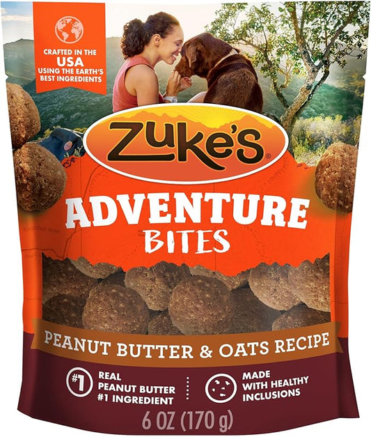 Zuke's Adventure Bites Pet Treats for Dogs, Soft Dog Treats with Real Peanut Butter and Oats - 6 oz. Pouch