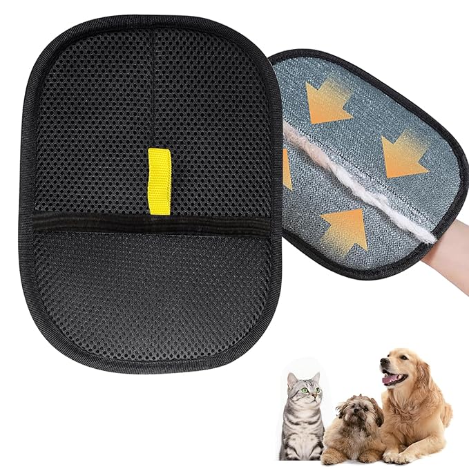 Pet Hair Removal Glove for Dogs & Cats-Upgraded Electrostatic Pet Hair Grooming Glove, Reusable Magic Brush Tool for Furniture, Couch, Carpet, Car Seats