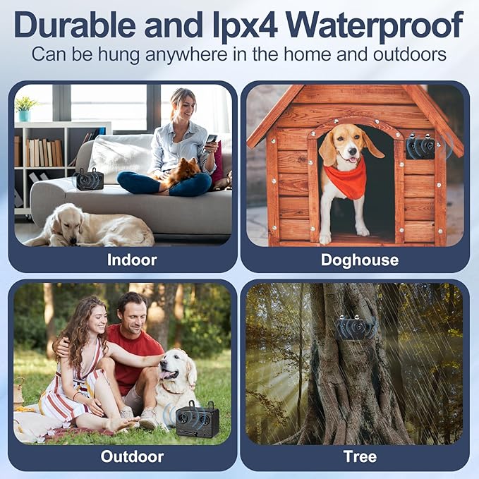 Anti Barking Devices for Dogs, Ultrasonic Dog Bark Control Devices with 3 Modes, 50FT Bark Box Dog Barking Deterrent Devices, Dog Barking Silencer Indoor & Outdoor Safe S