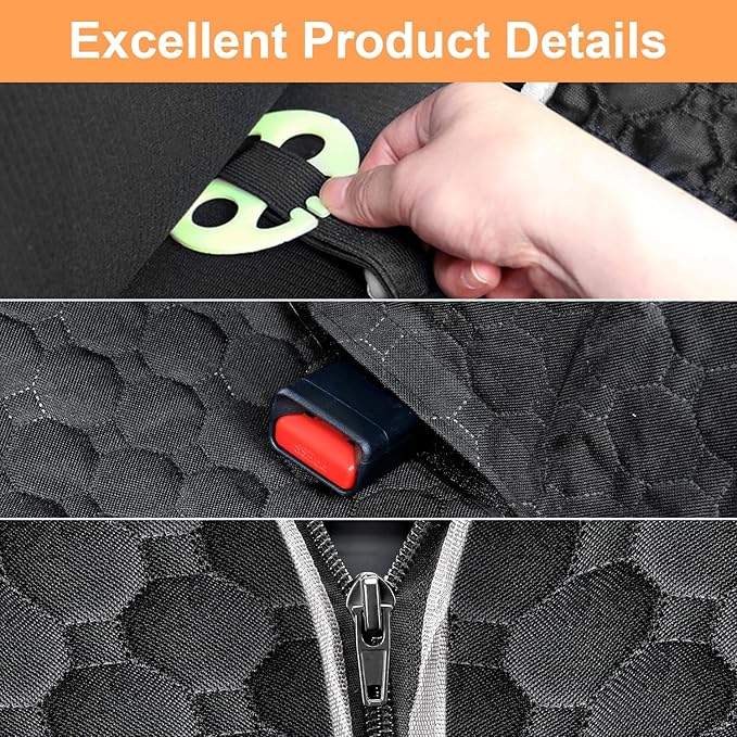 Mancro Dog Car Seat Cover for Back Seat, 2025 Upgraded 600D Heavy Duty Waterproof & Scratch-Resistant Dog Hammock for Car, Back Seat Pet Cover for Dogs with Sedan, Trucks and SUVs, Standard, Black