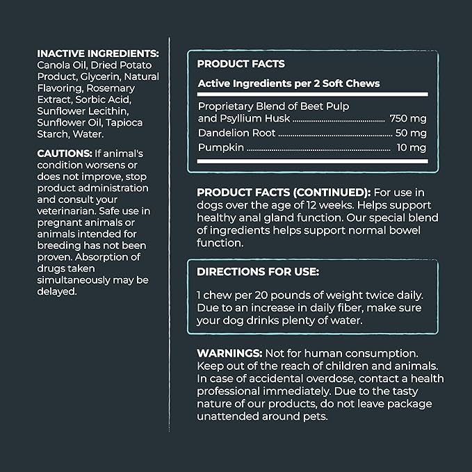 Mighty Paw Waggables Mighty Scoot (Made in USA) | Dog Digestive Support Anal Gland Chews. Anal Gland Scoot for Dogs. Beet Pulp & Pumpkin Fiber Supplements. Pet Bowel Gut Health (120 Count)