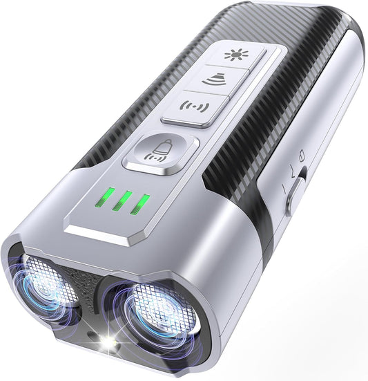 Dog Bark Deterrent Devices-Ultrasonic Anti Barking Device for Dogs with 50ft Range, Rechargeable No Barking Device for Own or Neighbor's Dogs, Portable Safe for Dogs/Humans,Silver