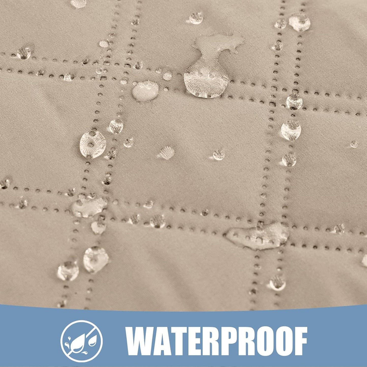 Smiry Waterproof Dog Bed Cover Pet Blanket, Soft Washable Dog Blanket for Furniture Bed Couch Sofa Reversible, Checkered (40"x90", Taupe/Beige)