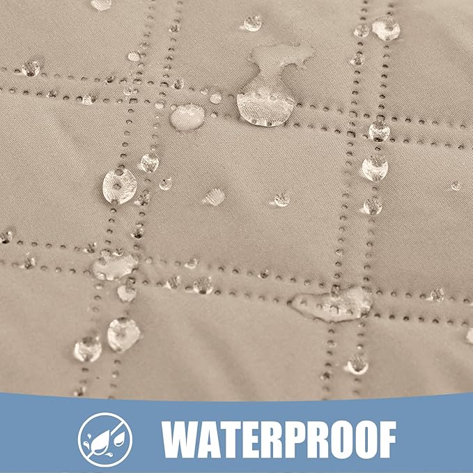 Smiry Waterproof Dog Bed Cover Pet Blanket, Soft Washable Dog Blanket for Furniture Bed Couch Sofa Reversible, Checkered (40"x70", Taupe/Taupe)