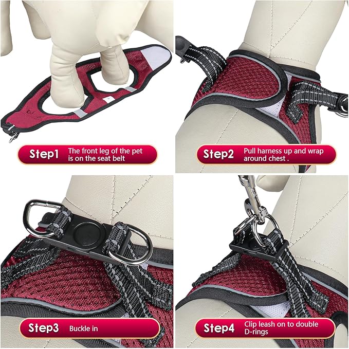 YIMEIS Dog Harness and Leash Set, No Pull Soft Mesh Pet Harness, Reflective Adjustable Puppy Vest for Small Medium Large Dogs, Cats (Grape Purple, X-Small (Pack of 1)