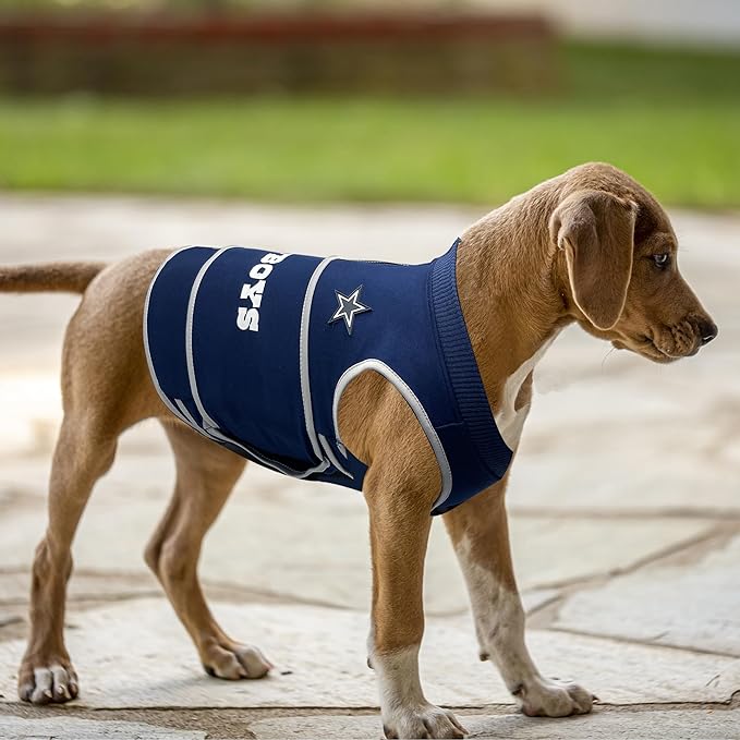 NFL Dallas Cowboys Dog Anxiety Shirt Calming Soothing Solution Vest, for Dogs & Cats with Anxiety, Fears, Fireworks, Loud Noises, Dark, Lonely Keeps Dogs Calm & Feeling Safe, Relaxing Jacket, Medium