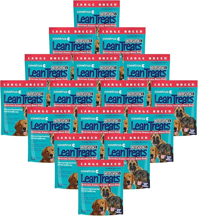 Covetrus Nutrisential Lean Treats for Large Dogs - Soft Dog Treats for Large Dogs - Nutritional Low Fat Bite Size K9 Treats - Chicken Flavor - 10oz - 16 Pack