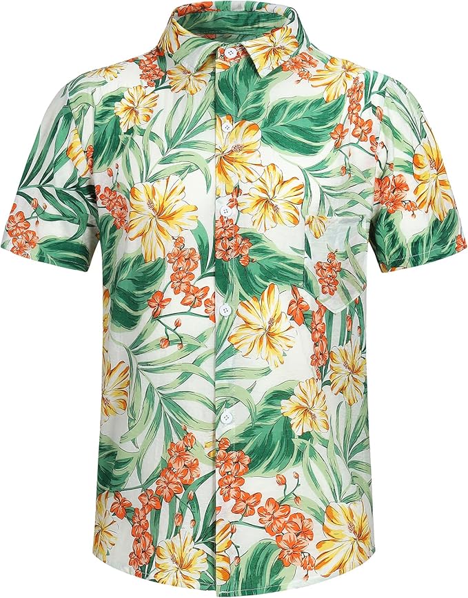 Hawaii Dog Shirt, Pet Summer T-Shirts Dog Style Floral Breathable Cool Clothes Hawaiian Shirts for Small Dogs and Cats Owner and Pet Shirts are Sold Separately