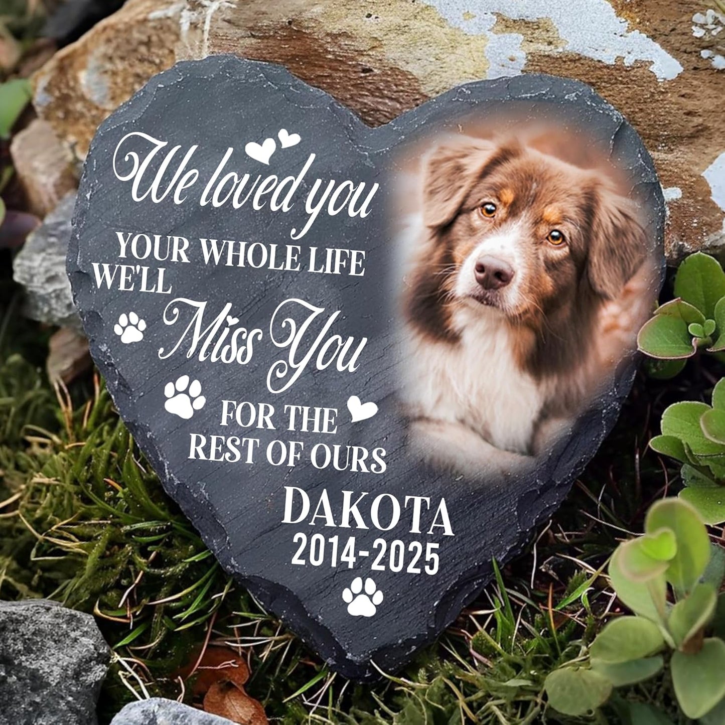 Personalized Dog Memorial Gifts for Loss of Dog, Custom Pet Memorial Stone with Photo Name Date, Stones for Dogs, Gift for Cat Lovers, Bereavement Sympathy Gift for Pet Lover, Quote 6