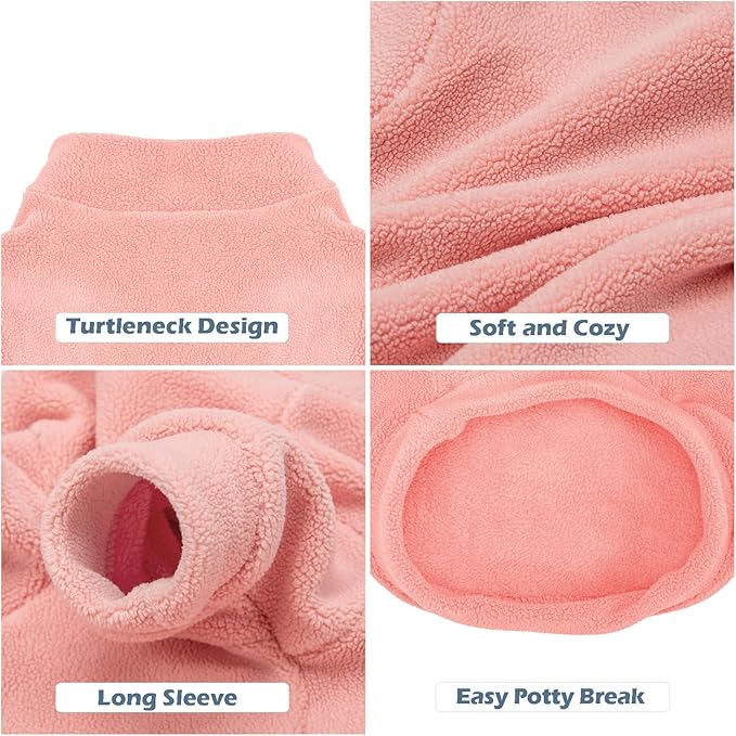 Dog Sweater, 3 Pack Dog Sweaters for Small Dogs Girl Boy, Ultra Soft Warm Puppy Clothes Dog Coat for Winter (Peach+Lt Camel+Pink, Large)