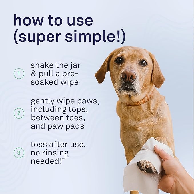 Petpost Large Paw Wipes for Dogs | 70 Count Dog Paw Cleaner Wipes with Coconut Oil, Jojoba Oil & Aloe | Gentle Pet Wipes for Paws | Ultra Soft Cotton Pads, Cherry Blossom Scent