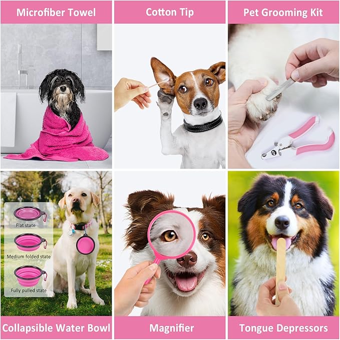 136pcs Dog First Aid Kit - Pet First Aid Kit for Dogs and Cats Pet First Aid Supplies for Car Traveling Home