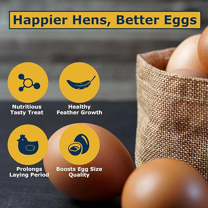 Nutrient-Rich Chicken Feed - 5LB Dried Black Soldier Fly Larvae, 100% Natural, 85X More Calcium Than Mealworms, Ideal for Molting & Laying Hens, Ducks, and Wild Birds, Reptiles and Hedgehogs