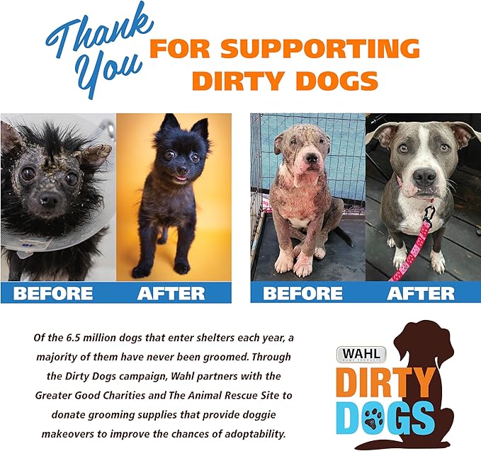 Wahl USA Pro Series All Metal Corded Dog Grooming Kit, an Ultra Quiet Dog Clipper with Metal Housing for Quieter and Cooler Operating - Model 3026335