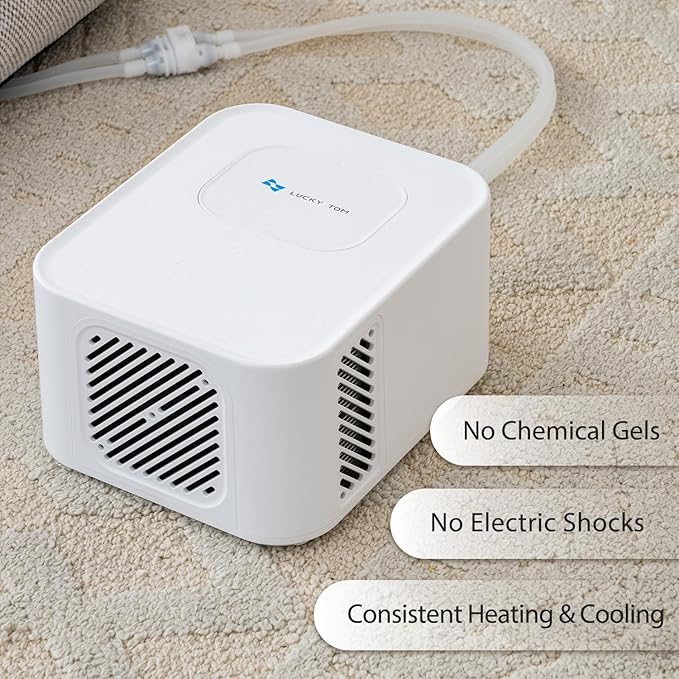 Pet Bed Cooling System, Consistent Warm and Cold Water Pad, No Electric Shock or Chemical Gel Needed, Machine Washable Bed, Ideal for Home and Crates (Cooling & Heating Green, 35" x 22")