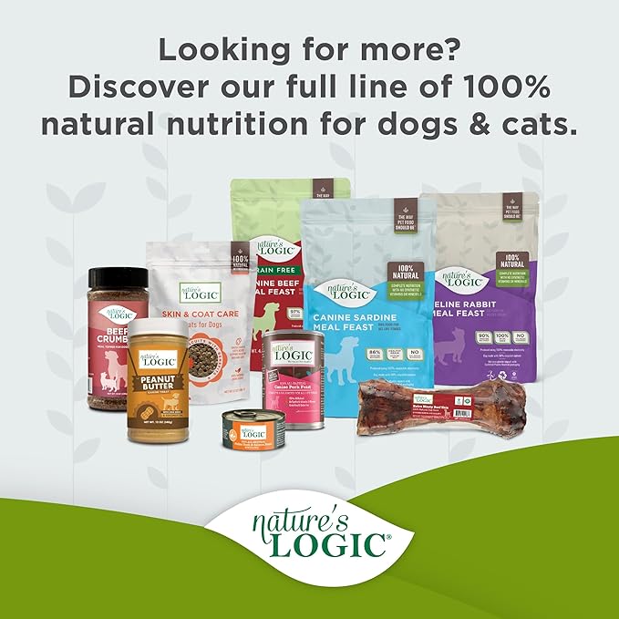 NATURE'S LOGIC Dry Dog Food - 100% Natural - No Synthetics - for All Ages, Sizes, Breeds - Free from Common Allergens, High Protein - Duck & Salmon Meal Feast, 25lbs