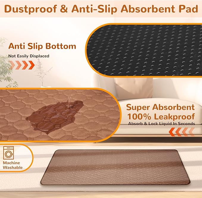 Dog Beds Medium Size Dog Waterproof Washable Pet Bed Memory Foam Orthopedic Chew Proof Dog Couch with Anti-Slip Mat (Brown)