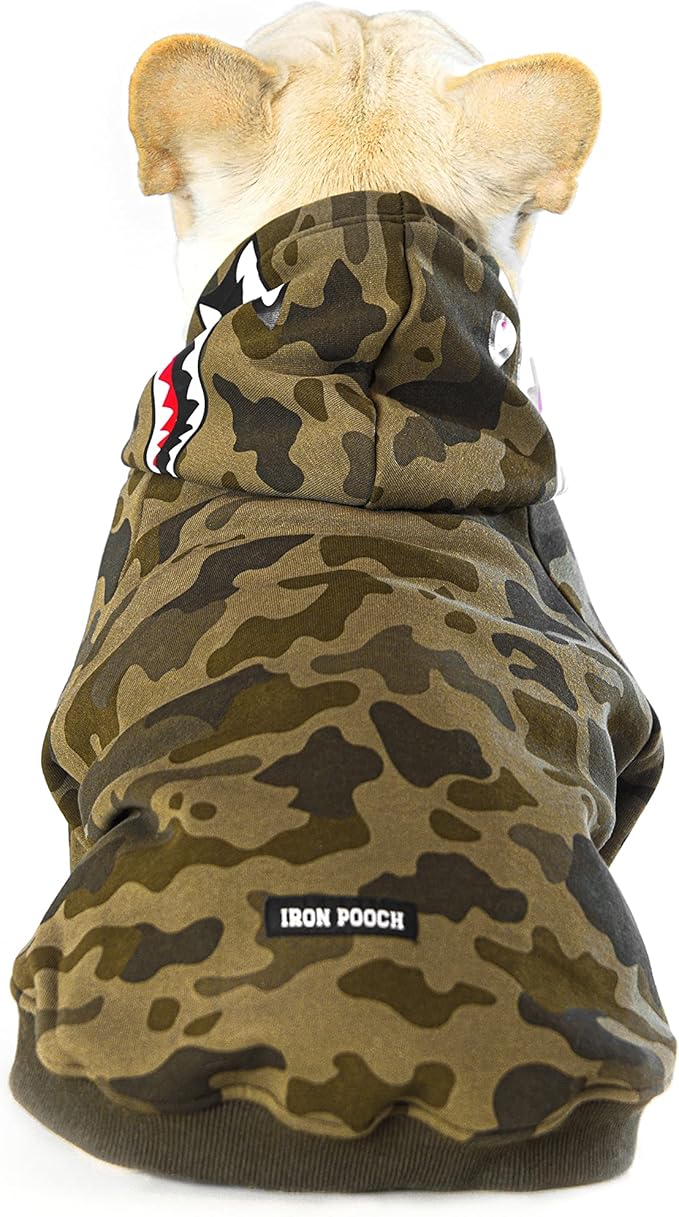 Camo Dog Hoodie Dog Clothes Extra Warm Fleece Lining Stretchy Fit for Small Medium Large Dogs (Camo, XX-Large)