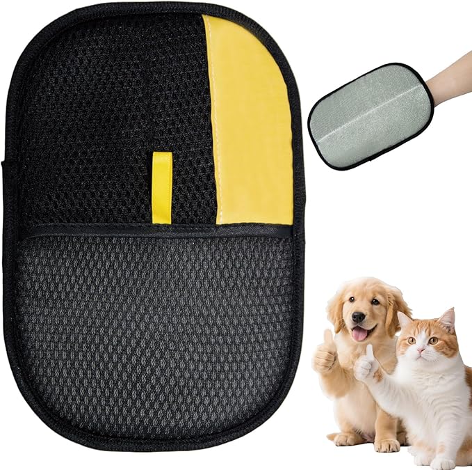 Pet Hair Removal Glove ，Powerful Electrostatic Pet Hair Remover for Cat Dog Hair，Washable and Reusable Cat Dog Hair Removal Gloves for Clothes Bed Sheets Sofas at Climbing Frames (1psc)