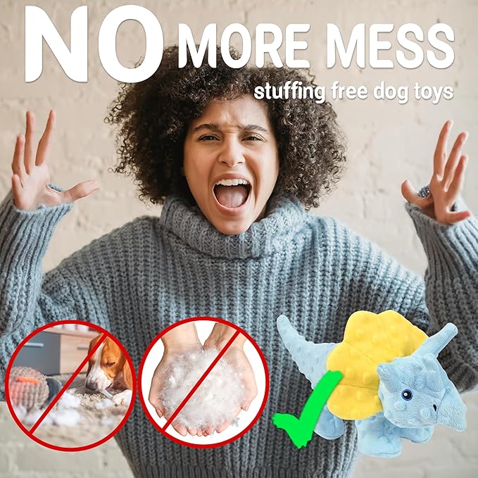 No Stuffing Dog Toys for Aggressive Chewers, Squeaky Dog Toys for Large Medium and Small Dogs, Puppy Dog Chew Toys Pack of 5