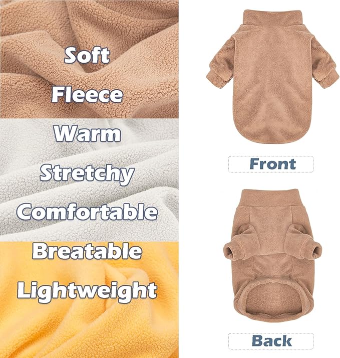 Dog Sweater, 3 Pack Dog Sweaters for Small Dogs Girl Boy, Ultra Soft Warm Puppy Clothes Dog Coat for Winter (Camel+Beige+Yellow, Medium)