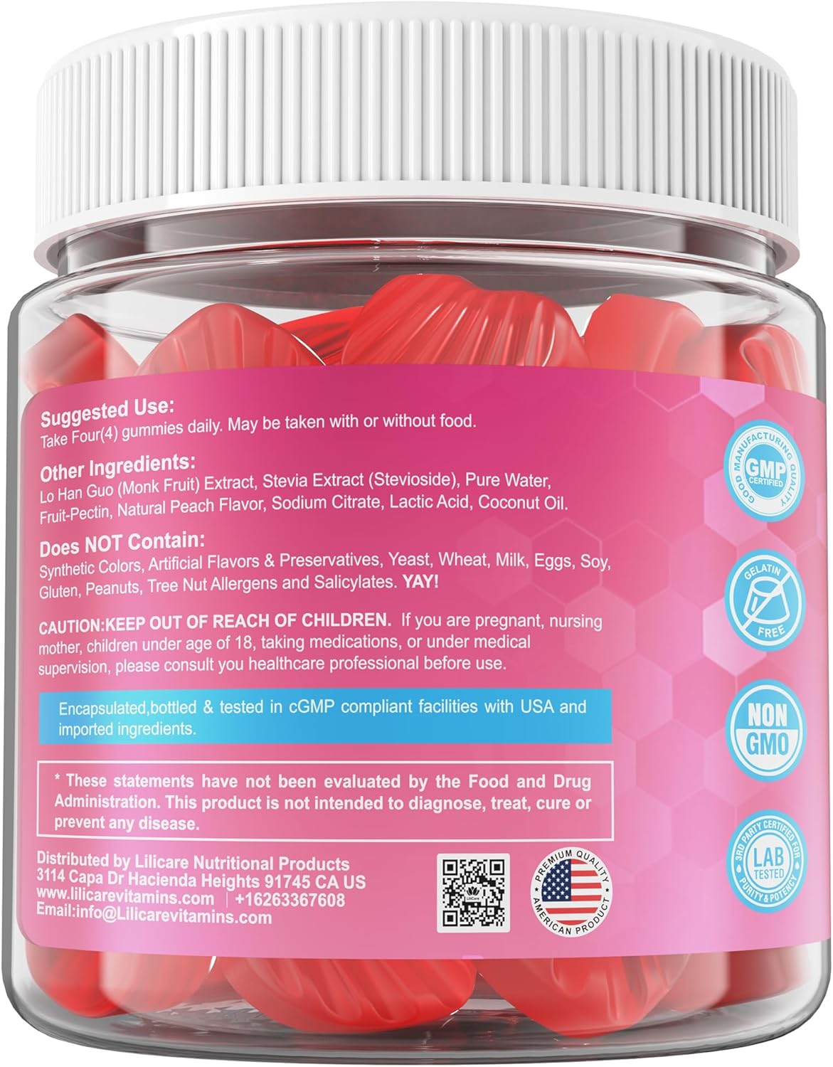 Creatine for Women Gummies, Micronized Creatine Monohydrate + Myo-Inositol, Collagen Peptides, BCAAs, Hyaluronic Acid, Vitamin B6 B12, Zinc for Enërgy, Föcus, Hörmonal Balance, Sugar Free, 120 Counts