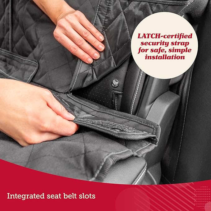 Lusso Gear Car Seat Cover for Dogs - Premium Waterproof Oxford Fabric - Universal Fit - Non-Slip Rear Cover & Protector, Car Accessories for Trucks & SUVs (Black)