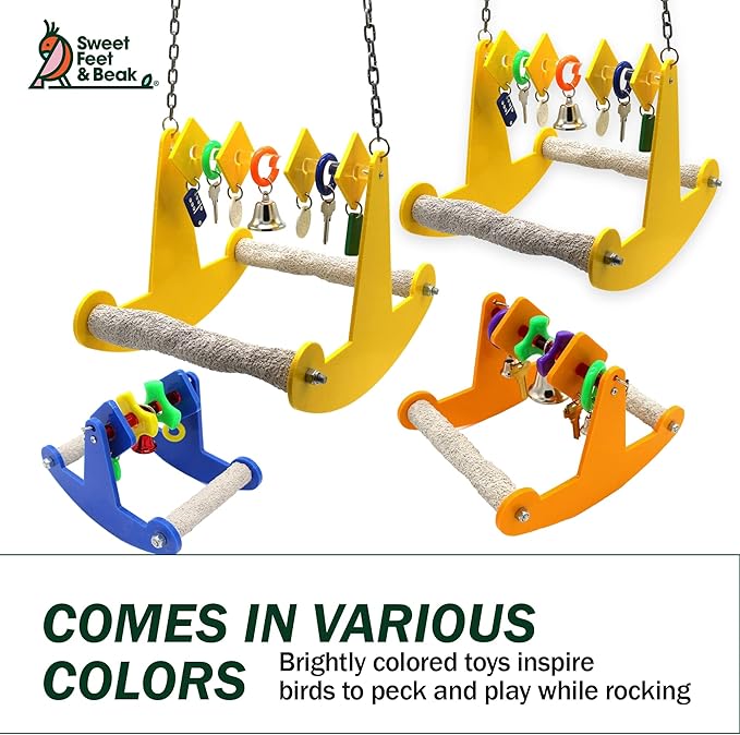 Tweeter Totter - Perfect Cage Toy Stimulates Visual and Physical Activity - Safe, Non-Toxic, Cage Accessories for Small Birds