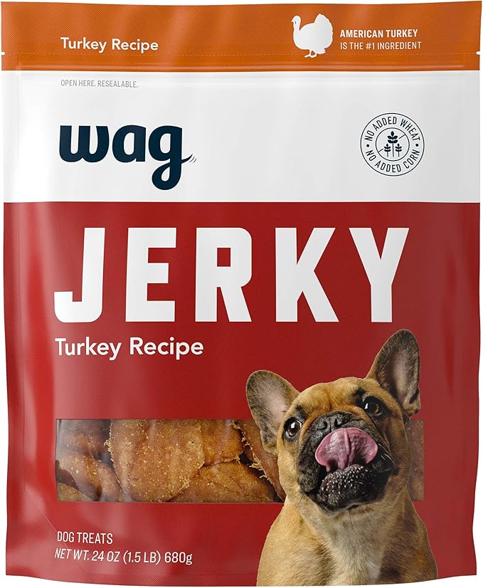 Amazon Brand - Wag Soft & Tender American Jerky Dog Treats – Turkey Recipe (24 oz)