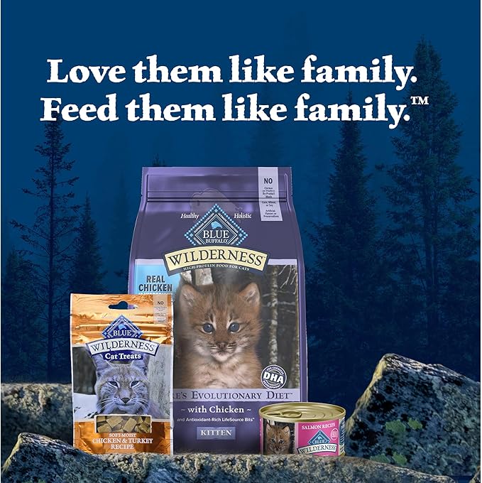 Blue Buffalo Wilderness Natural High Protein Grain Free Wet Food for Kittens, Salmon Pate, 3-oz, 24 Count